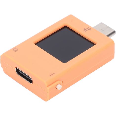 Testeur charge USB C B10 multi-protocoles écran couleur enregistrement données max pour chargeurs téléphones portables ordinateurs portable orange plastique 43x25x10mm (1/5)