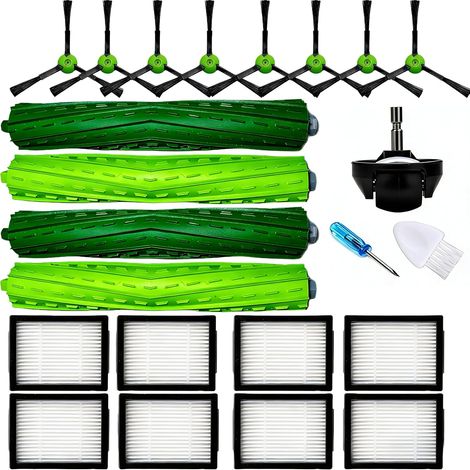Kit de Pièces de Rechange Roomba i/iE/J Series  4 Brosses Principales, 8 Filtres HEPA, 8 Brosses Latérales, 1 Roue Avant (1/5)
