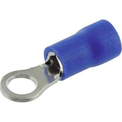 Cosse pré isolée - - 6.3 mm - Lot de 10 - Couleur bleue - Plage ronde (1/4)