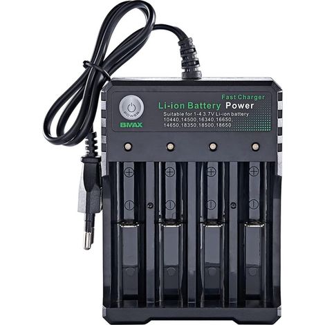 Memkey – Chargeur de batterie universel Smart 3,7 V Li-Ion NI-MH – Chargeur intelligent avec 4 canaux indépendants – Protection contre surcharge et court-circuit (1/5)