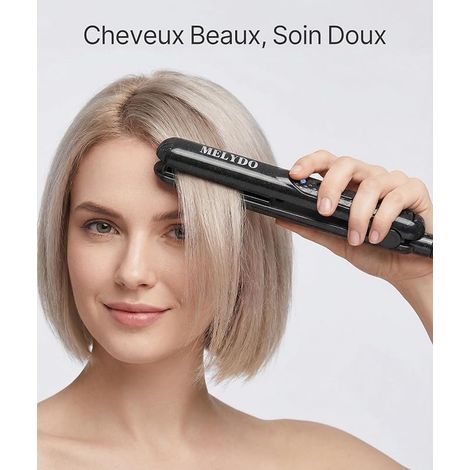 Mini Hair Straightener 2 in 1 – Portable Travel Hair Straightener and Curling Iron, Ceramic Plates 210°C Quick Heating 30s, Ideal for Short Hair/Fringe Hair, Double Voltage 100-240V (1/4)