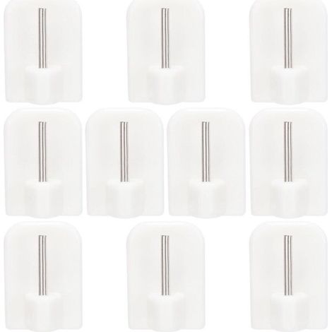 10Pcs Crochets Autocollants, Crochets Adhésifs, Supports pour Tringles, Tringle sans Percage Crochets Autocollants pour Barres de Rideaux