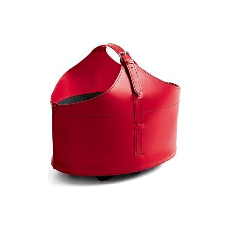 Borsa porta pellet o porta legna in cuoio Fabia Rosso (1/3)