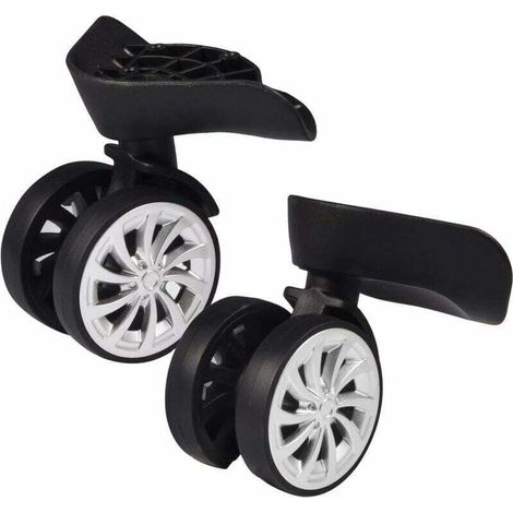 Roulette Pivotante en Caoutchouc, Bagage Valise Roues Pivotantes Remplacement 55mm Roulettes pour Chariot Valise Noir, Pack de 2 (1/5)