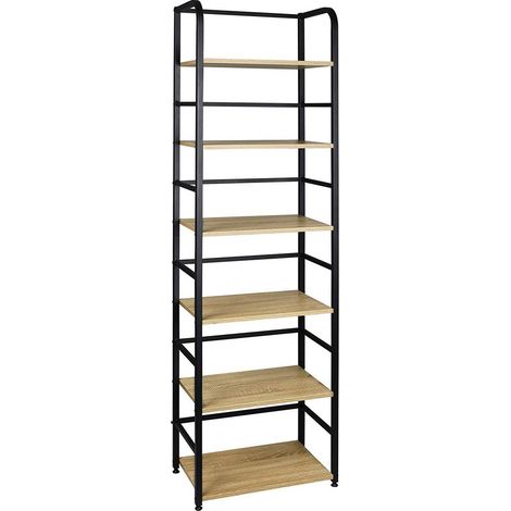 Étagère sur pied avec 6 étagères 50 x 30 x 176 cm chêne clair (1/2)