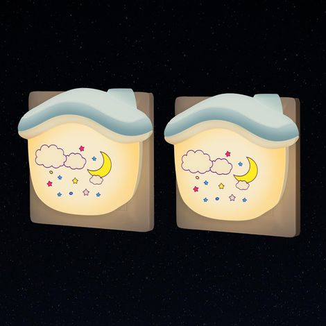 Lot de 2 veilleuses électriques pour bébé, cadeau de naissance , lampe de nuit pour bébé, accessoires pour nouveau-né , liste de naissance (1/4)