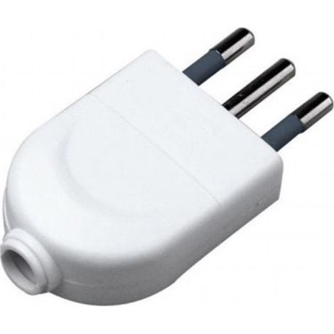 Spina 10A 2P+T con Uscita Cavo Dritta Colore Bianco SKU 8717