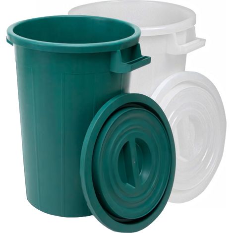 Bidone rotondo multiuso per mosto di vino in plastica PVC -Bidone senza tappo / 100 litri / Verde (1/4)