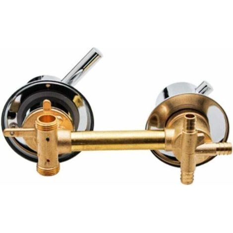 [JAMAIS UTILISÉ] Mitigeur de baignoire en laiton – Sortie 3 voies – Entraxe 12,5 cm – Finition poli – Pour cabine de douche ou hammam (1/4)