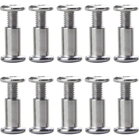 Lot de 10 vis M6 x 20 mm, boucles de ceinture, boulons de fixation, vis de fixation, attaches en cuir pour meubles, selles en cuir pour trous de 8 mm de diamètre (1/3)