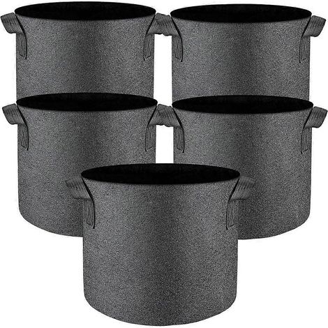 5 sacs de plantation, 5 gallons, sacs de plantation polyvalents en tissu non tissé avec poignées, pots de fleurs d'extérieur - JBMEDIA (1/4)