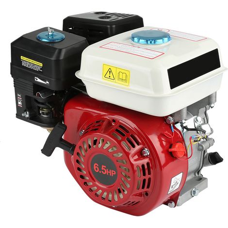 GROOFOO 6.5HP 4-Stroke Gasoline Engine, Universal Petrol Engine, 4.8KW Replacement Engine, 168F OHV 20mm 3.6L Petrol Engine for Machine Pump Industry