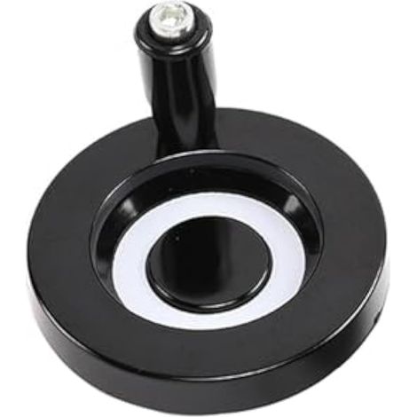 Volant métallique rond 100 x 12 mm avec poignée rotative pour tour, meuleuse et fraiseuse - noir (1/5)