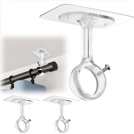 supports de crochets à rideaux auto-adhésifs sans perforation suffisamment solides pour supporter livres tomber 2 30 (1/5)