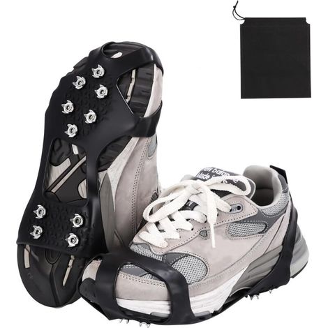 [JAMAIS UTILISÉ](XL (taille 43-47)) 1 Crampons à double pointes Griffes antidérapantes Chaussures antidérapantes Crampons à neige avec 10 pointes à neige, randonnée hivernale, chasse et marche, protec (1/4)
