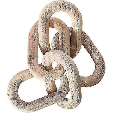 Chaîne décorative en bois sculpté à la main, 21,6 cm, pour la décoration de villas de campagne modernes. (1/5)