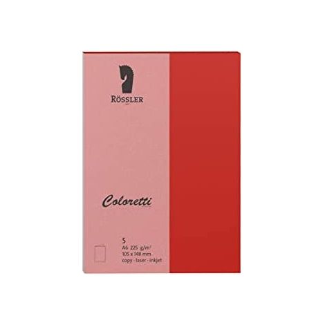 Tarjeta a6 doble coloretti 5 pz. rosso (1/2)