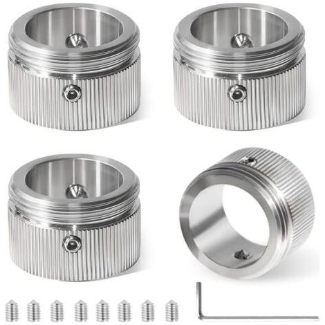 Lot de 4 adaptateurs de thermostat de radiateur M30 x 1,5, en acier inoxydable 304, adaptateur RA/Rav/RAVL, tête thermostatique avec bandes, accessoires de radiateur avec clé hexagonale (1/5)