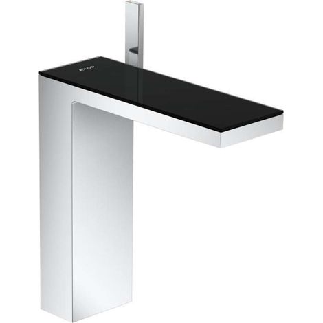 Axor MyEdition - Grifo de lavabo con desagüe Push-Open, cromo/vidrio negro 47020600 (1/5)