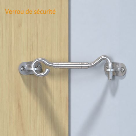 Crochet de verrouillage argenté pour porte coulissante en acier inoxydable 201 argent 90 g – Livraison gratuite