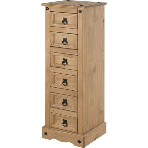 Corona Narrow 6 Drawer Bedside (1/5)