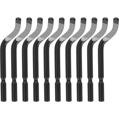 10 spatules en acier inoxydable, outil d'ébavurage au cobalt, outil de finition, outil de chanfreinage, lames d'ébavurage-7.80X6.50X0.50CM-Black (1/4)