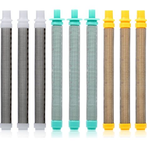 Rosfix 3x Filtro de dedos de malla 60 blanco para la unidad de pintura + 3x Filtro de dedos de malla 30, verde para la unidad de pintura + 3x Filtro de dedos de malla 100