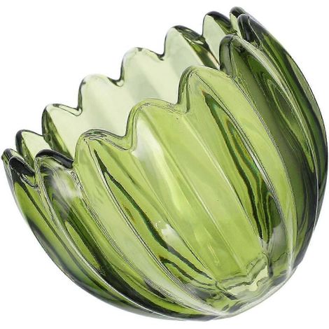 Abat-jour en verre vert citrouille, décoration de table, fait main, lot de 1 (1/5)