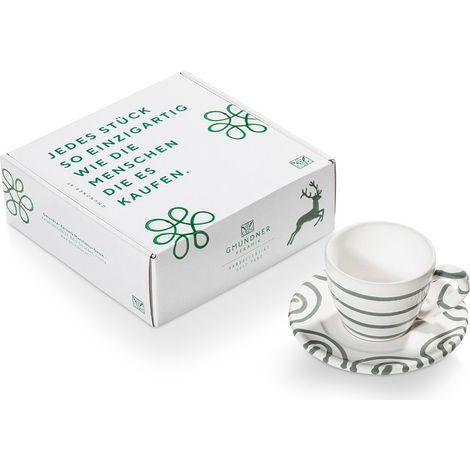 Gmundner cerámica gris flameado espresso para ti/2 uds. en caja de regalo