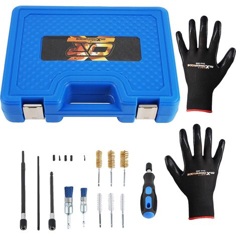 Kit d'outils de nettoyage d'injecteurs, 17 pièces, matériau en nylon, compatible avec injecteur et puits, comprend des fils d'acier et des brosses en nylon, comprend des outils d'extension pour plus d (1/5)