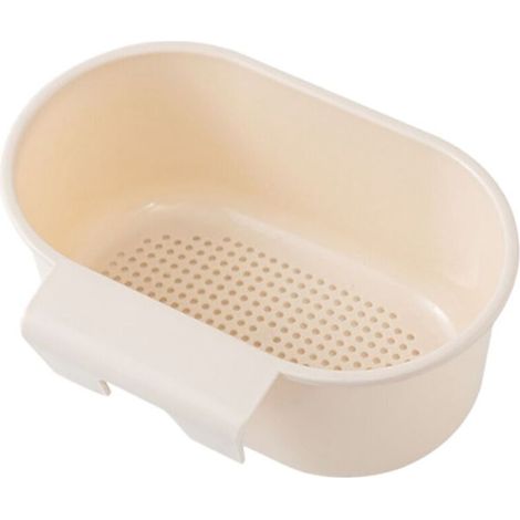 Panier égouttoir suspendu pour évier, accessoire multifonctionnel de rangement et d'organisation pour filtres de cuisine - Beige (1/5)
