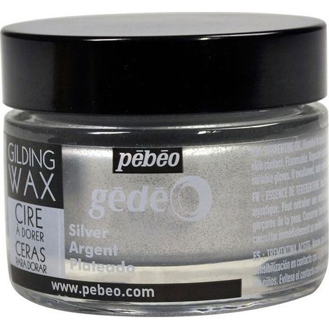 Pebeo Gedeo Cire à patiner Argenté 30 ml 4 pièces