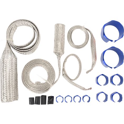 Ortviai Gaines de Protection pour Tuyaux Radiateur en Acier Inoxydable TF-1133 Bleu – 18 Pièces, Résistant à la Chaleur jusqu’à 177 °C