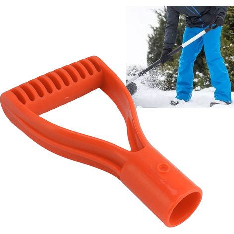 Manche de pelle en plastique fileté antidérapant avec un diamètre intérieur de 3,2 cm, orange. (1/5)