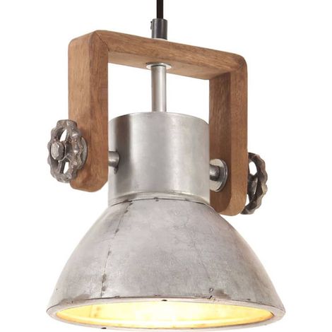 Hängelampe Industriestil 25 W Silbern Rund 19 cm E27