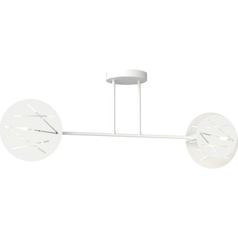 Plafonnier design blanc disques verticaux 2xE27 Frick (1/4)