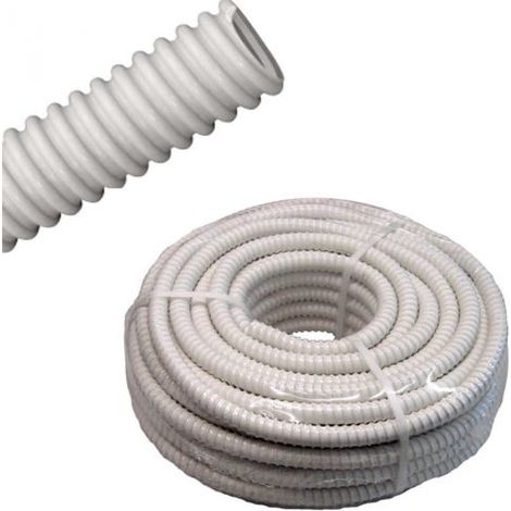 30 metri TUBO GUAINA FLESSIBILE SPIRALATA GRIGIA diam. 20 mm X CAVI ELETTRICI