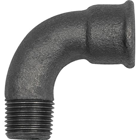 Riegler Bogen 1a, 90°, kurz, Rp 1/2 i., R 1/2 a. Temperguss schwarz (1/2)