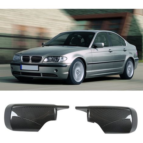 Spiegelgehäuse, Bullhorn-Stil, links + rechts Set, Ersatz für BMW 3er E46 Limousine 1998-2005 aus Kohlefaser. (1/5)
