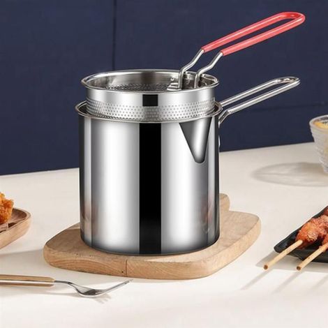 Friteuse - Panier à Friture en Acier Inoxydable - Pour Frites Légumes Oignons Tempura - 13 x 12 x 15 5 cm - 1 Pièce