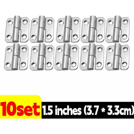 (1,5 pouce - Lot de 10) Charnières de porte universelles avec connecteur, charnière amovible à languette, en acier inoxydable, joint coulissant, quincaillerie pour portes de placards et armoires (1/5)