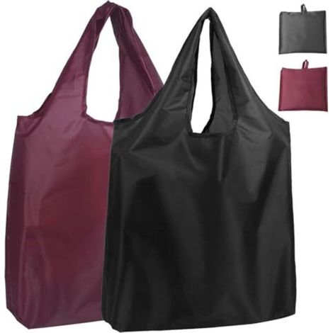 Set of 2 Foldable Shopping Bags, Reusable Grocery Bags, Shopping Bags and Totes, Foldable Shopping Bag, Pocket Shopping Bag, Foldable Shopping Bag (1/5)