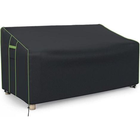 Copridivano doppio, tessuto Oxford impermeabile rivestito in argento per uso esterno, telo copridivano antipolvere e antisole per mobili da esterno (nero, 137 x 94 x 69/89 cm) (1/4)