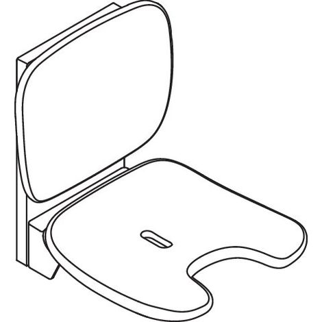 HEWI 802.51.23960 siège rabattable confort, découpe pour périnée (1/2)
