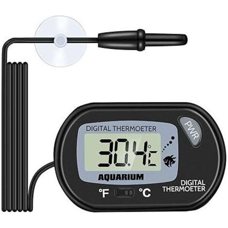 Thermomètre d'aquarium Thermomètre à eau numérique LCD avec sonde et ventouse Thermomètre de température de l'eau pour aquarium Aquarium Reptile marin Habitat (1/5)