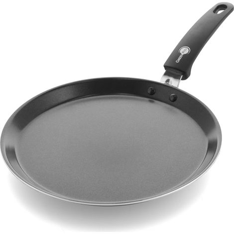 Poêle à Crêpes Antiadhésive en Céramique Saine de 28 cm, Sans PFAS, Induction, Va au four et au gril jusqu'à 160°C, Va au lave-vaisselle, Noir (1/5)