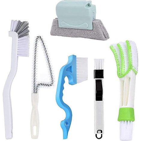 Ensemble de brosses de nettoyage pour rainures de fenêtres, outil de nettoyage pour rails de fenêtres, brosse de nettoyage double face pour fenêtres (1/4)