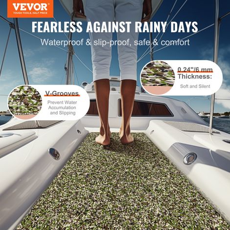 Revêtement de sol pour bateau en mousse EVA 2400 x 600 mm, plancher revêtement sol autocollant antidérapant, 28 800 cm², 2 rouleaux… (1/5)
