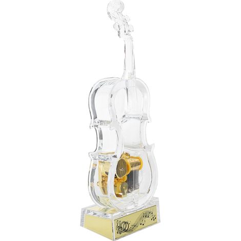 Celloförmige Spieluhr mit LED-Beleuchtung, transparente Spieluhr, Geschenk zur Hochzeit oder zum Geburtstag (1/5)