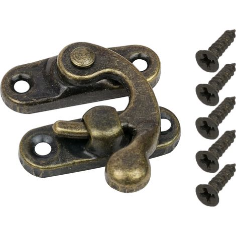 HMF 6492 Vintage Deko Verschluss aus Metall für Geschenkbox, 27 x 32 mm, Bronze (1/4)